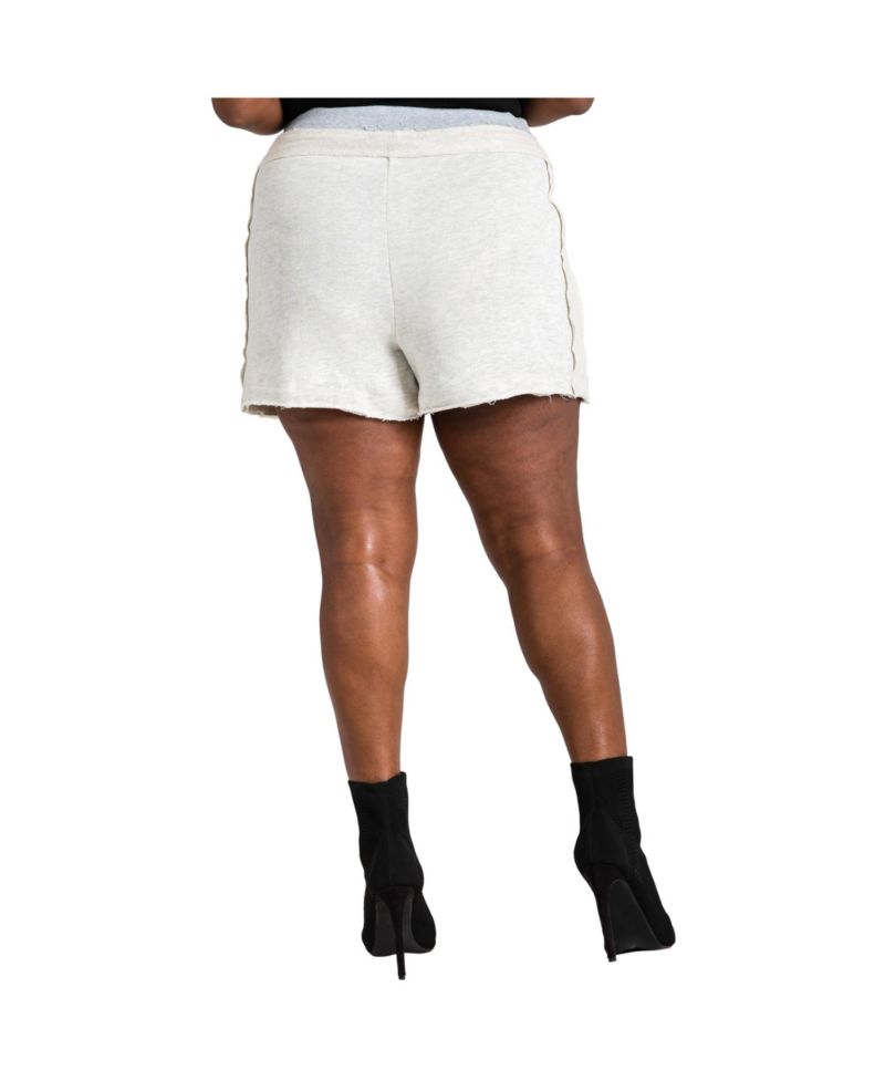 Plus Size French Terry Drawstring Pull-On Shorts