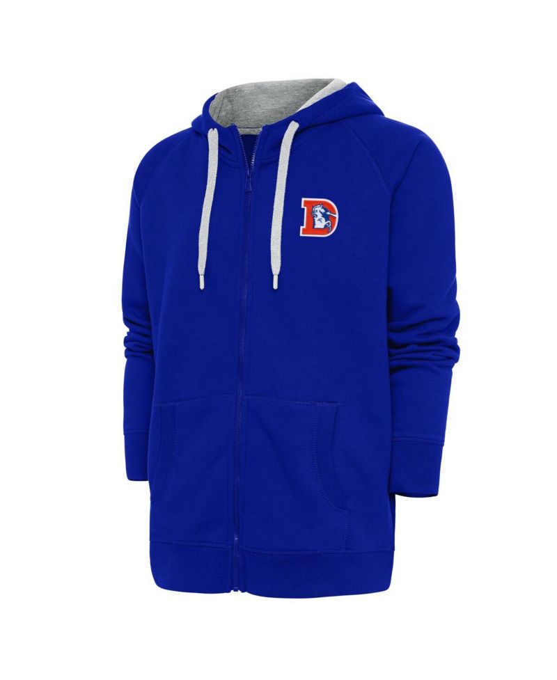 Men's Royal Denver Broncos Throwback Logo Victory Full-Zip Hoodie