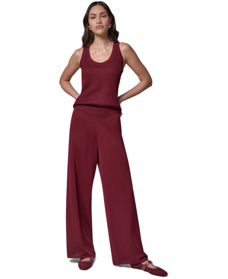 Women's Sequin Wide-Leg Pull-On Pants