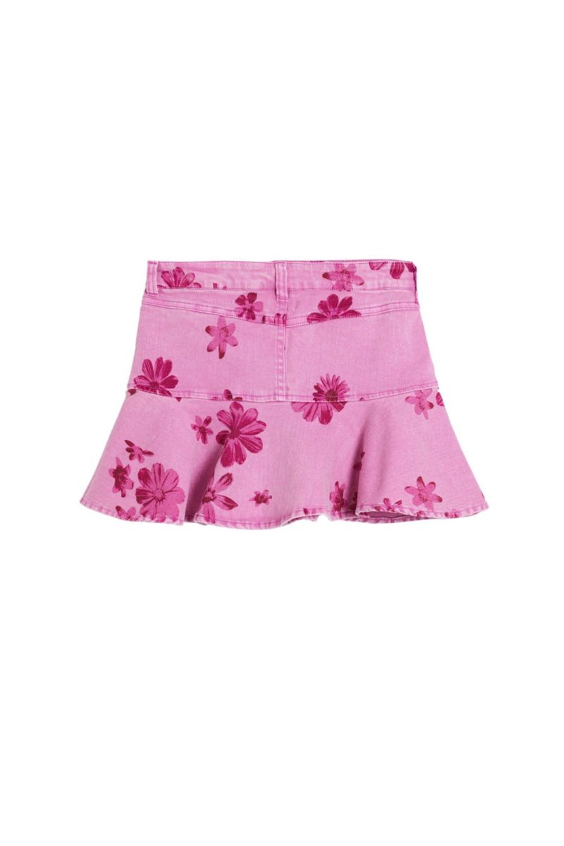 Girls's Short denim floral skirt