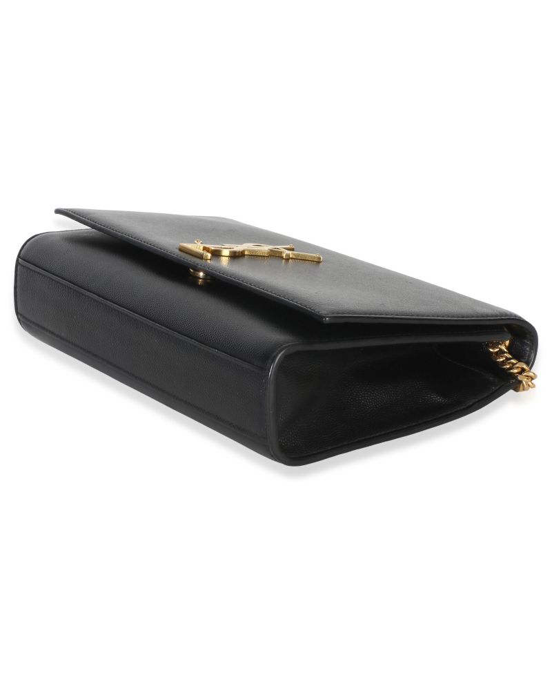 Black Grain De Poudre Medium Kate Chain Bag