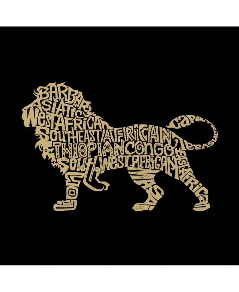 Men's Word Art Long Sleeve T-Shirt- Lion