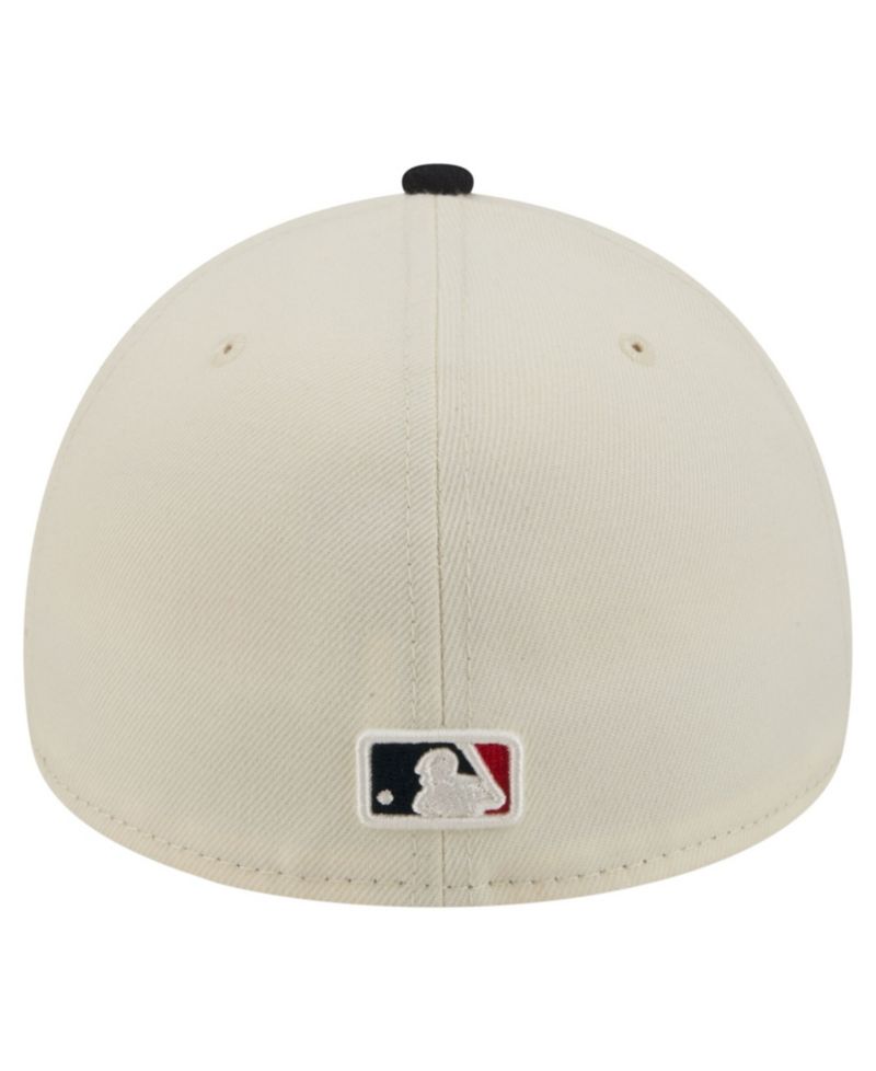 Men's Cream Boston Red Sox Chrome A-Frame 59FORTY Fitted Hat