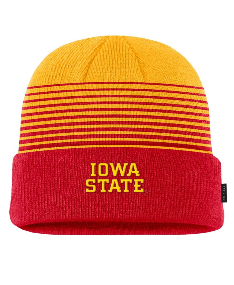 Men's Cardinal/Gold Iowa State Cyclones 2026 On-Field Gradient Terra Cuffed Knit Hat