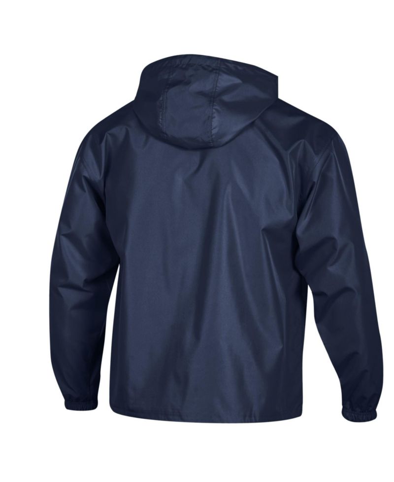 Men's Navy North Carolina Tar Heels Packable Hooded Windbreaker Half-Zip Jacket