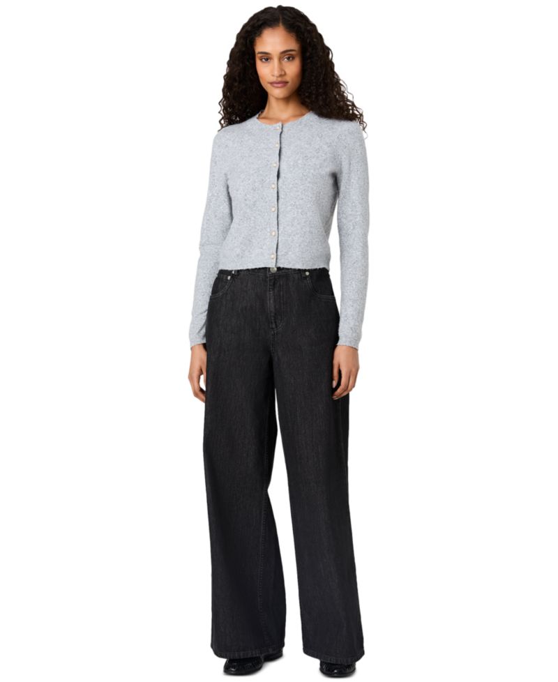 Women's Dakota Cropped Pointelle Cardigan Sweater