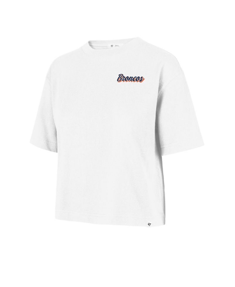 Women's White Denver Broncos Collage Script Reed City T-Shirt