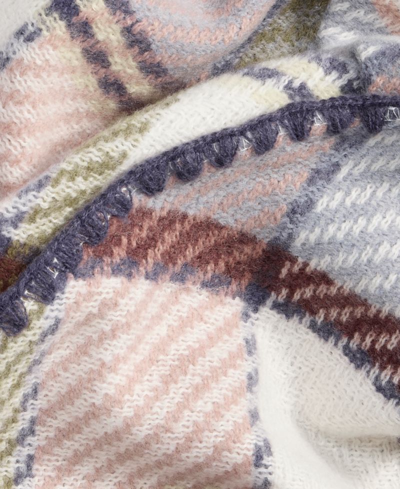 Women's Overscale Plaid Woven Triangle Scarf