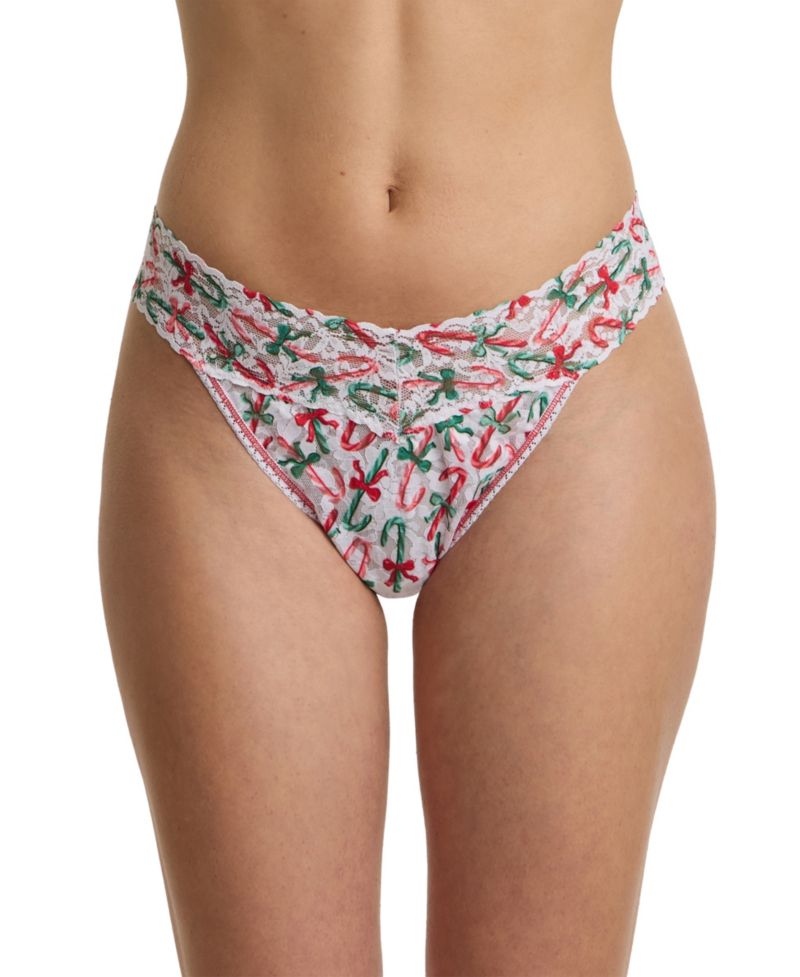Women's Printed Signature Lace Original Rise Thong Underwear