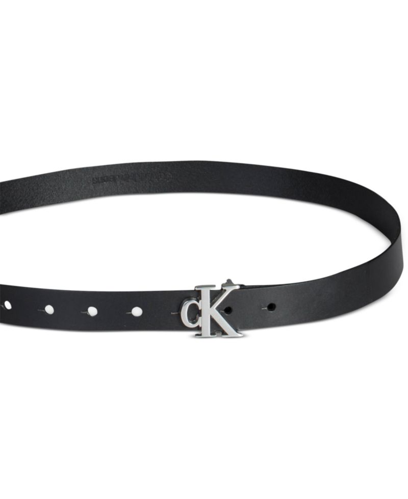 Women's CK Monogram Buckle Skinny Belt