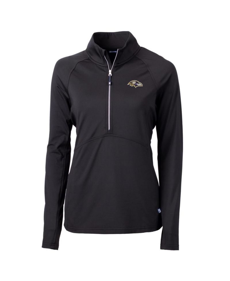 Women's Black Baltimore Ravens Adapt Eco Knit Half-Zip Pullover Jacket