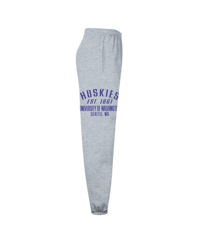 Men's Heather Gray Washington Huskies Powerblend Banded Fleece Sweatpants