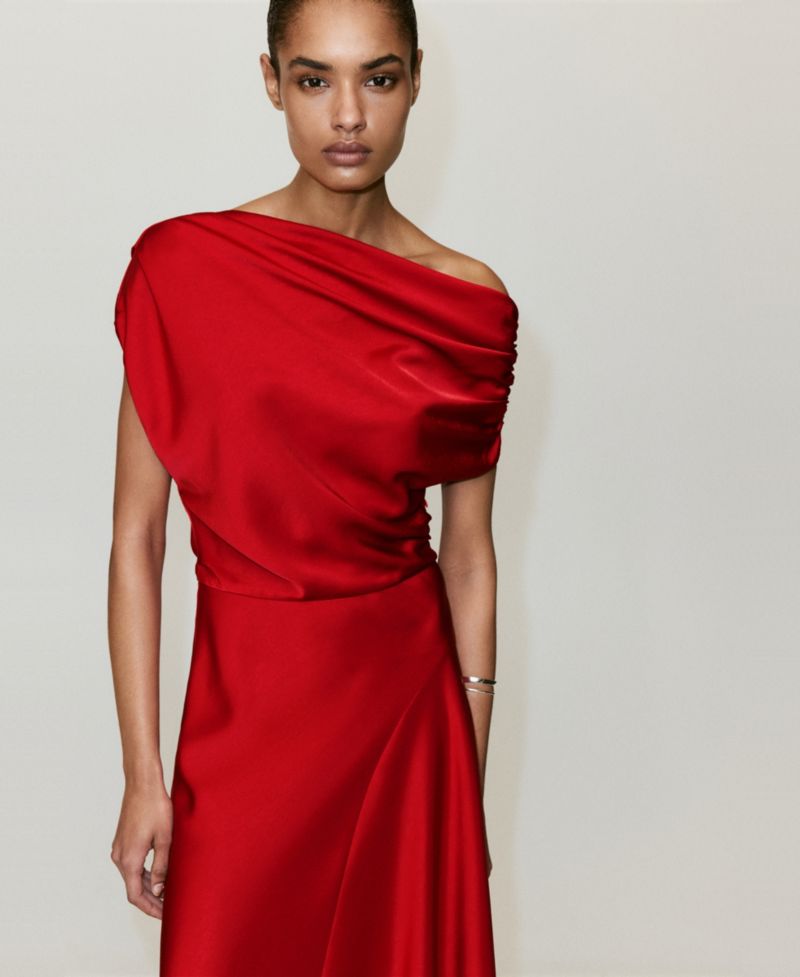 Women's Asymmetrical Satin Dress