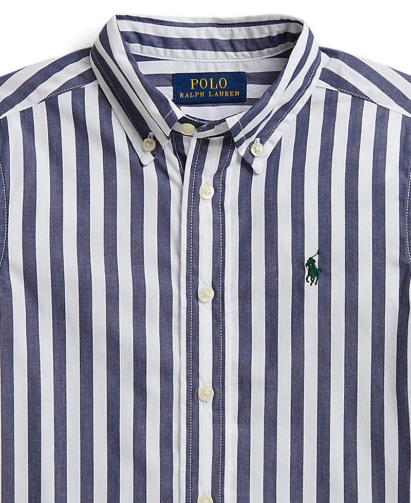 Boys' 2T-7 Striped Cotton Poplin Shirt
