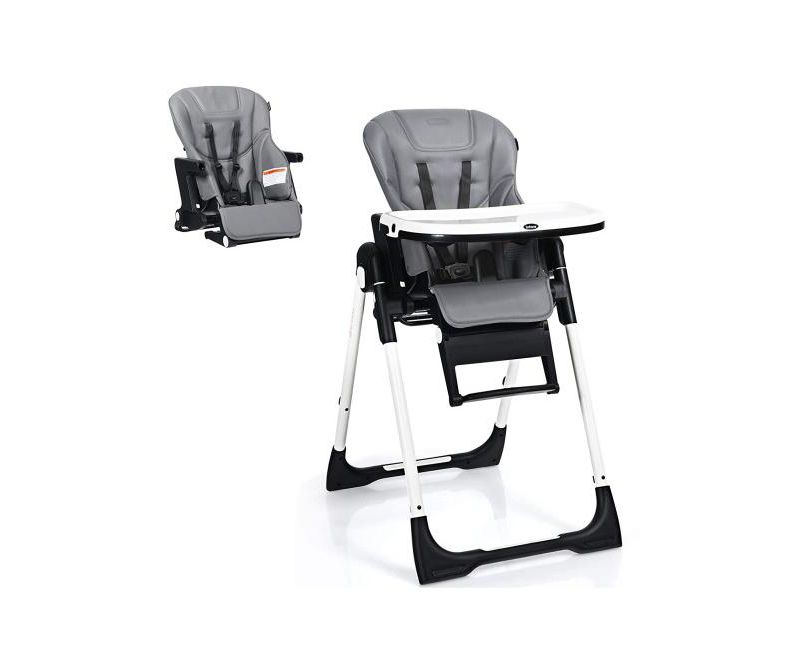 Girls 4-in-1 High Chair Booster Seat with Adjustable Height and Recline