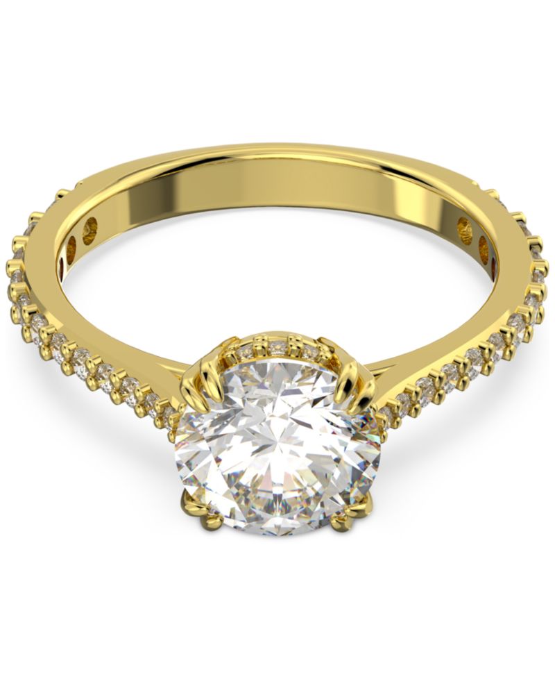 Gold-Tone Constella Crystal Cocktail Ring