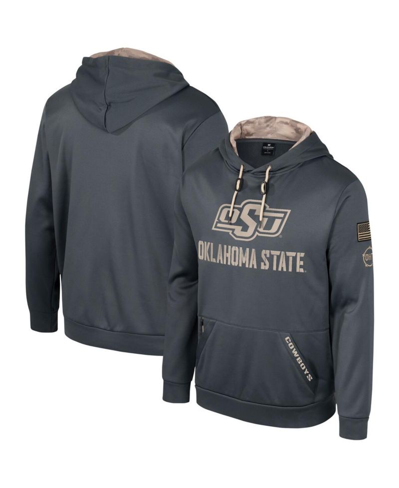 Men's Charcoal Oklahoma State Cowboys OHT Military-Inspired Appreciation Pullover Hoodie