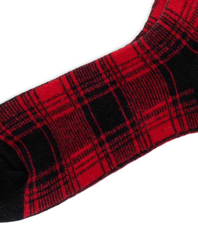 Men's Polo Bear Buffalo Plaid Wool-Blend Crew Socks