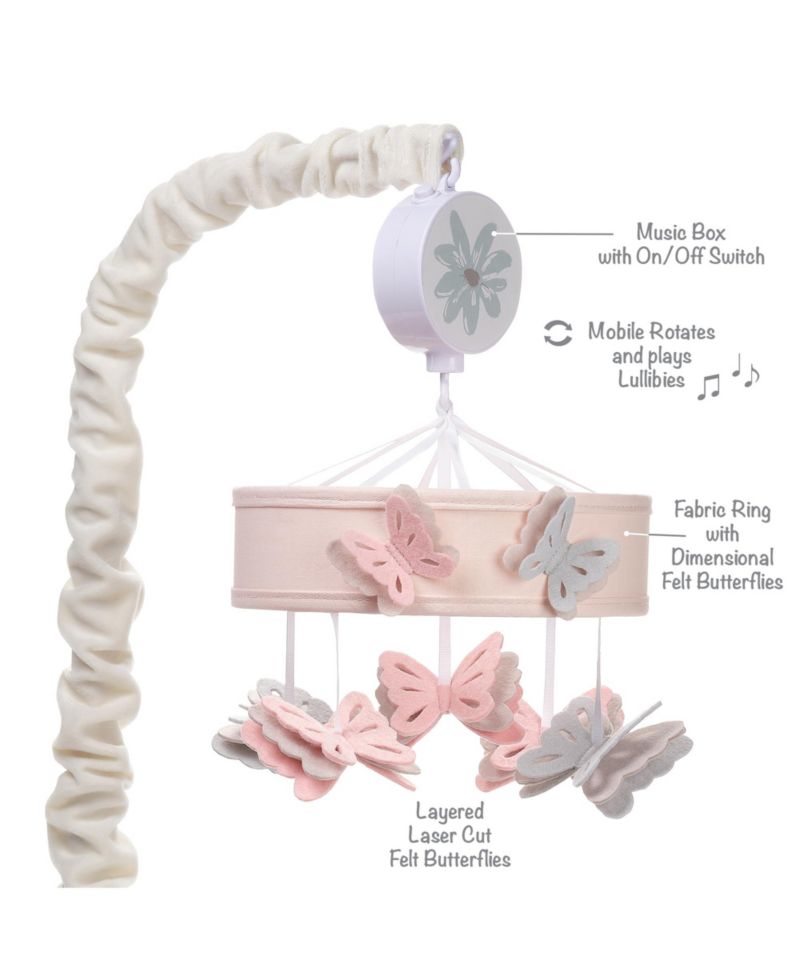 Baby Blooms Musical Butterfly Crib Mobile