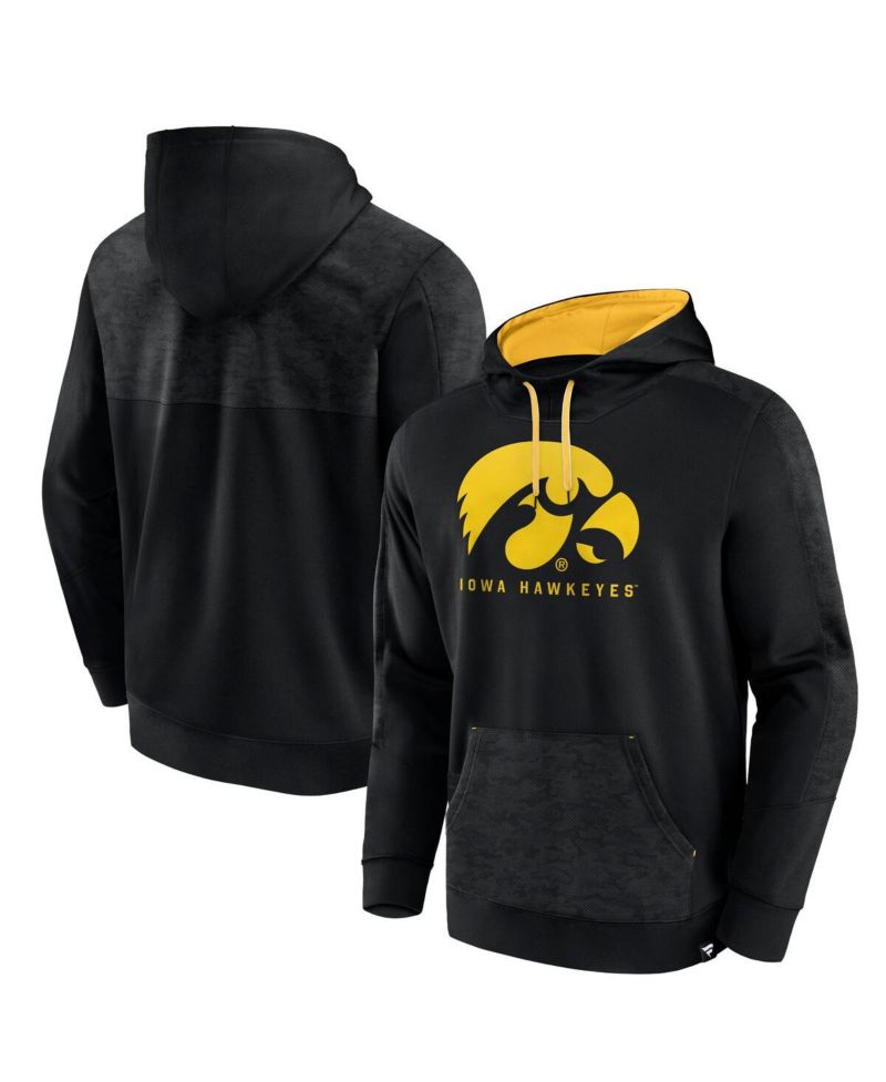 Men's Black Iowa Hawkeyes Defender Pullover Hoodie