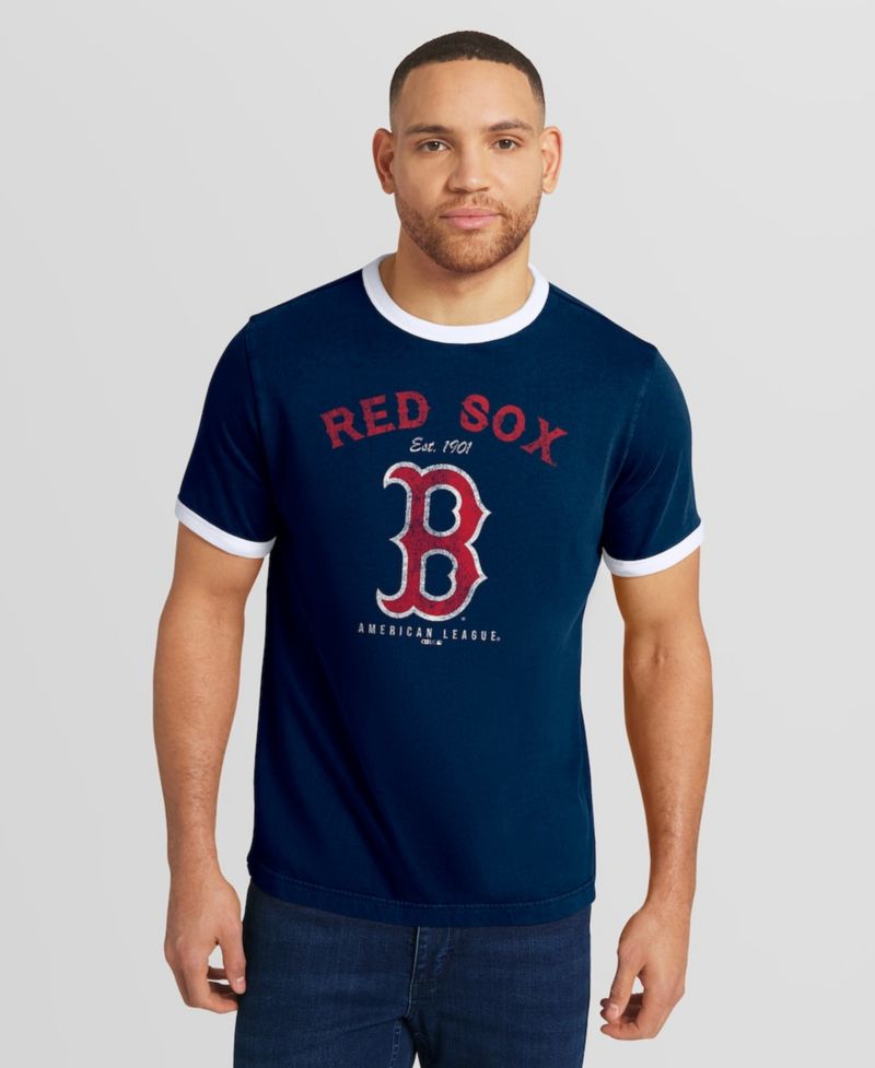 Darius Rucker Collection by Men's Navy Boston Red Sox Washed Ringer T-Shirt