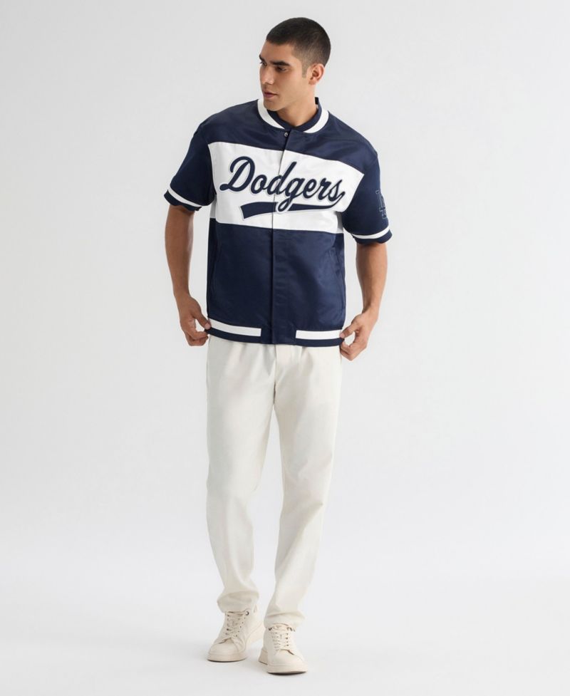 Men's Los Angeles Dodgers Iconic Satin Short-Sleeve Jacket