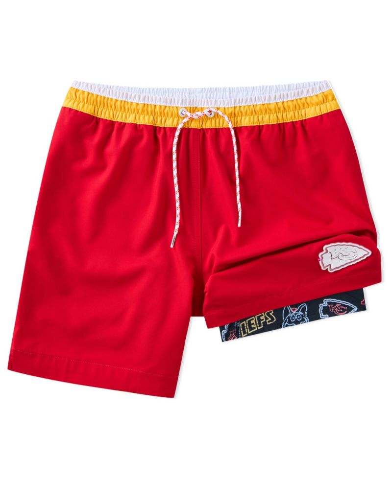 Men's 5.5" Red Kansas City Chiefs Lined Classic Swim Trunks