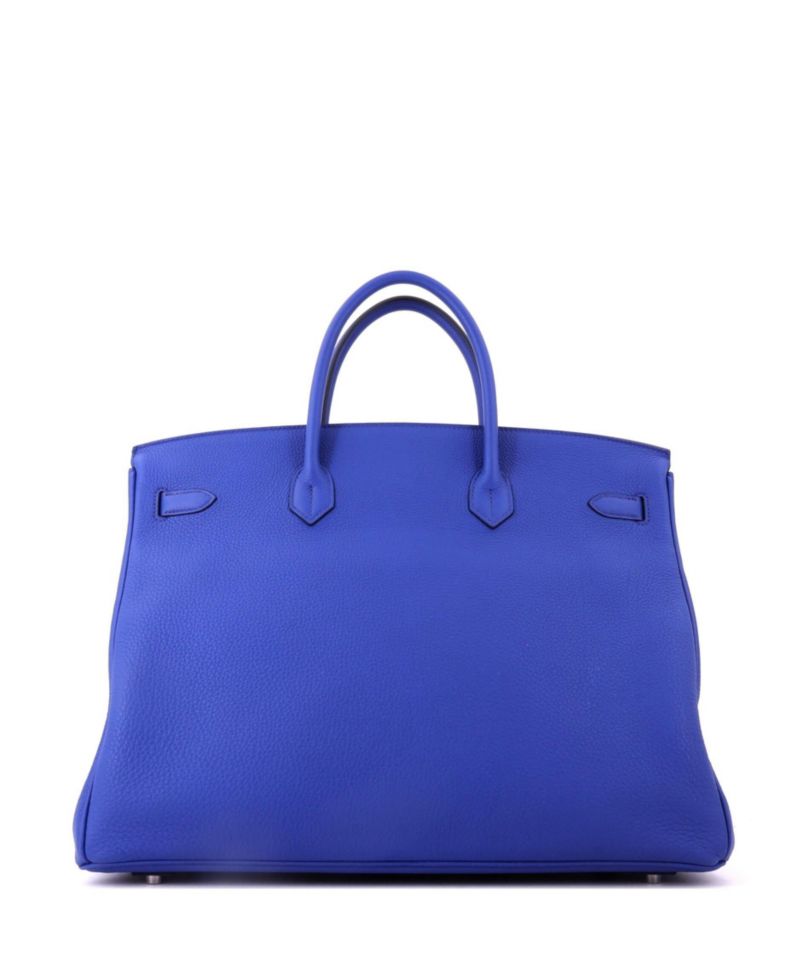 Pre-Owned Hermes Birkin 40 Handbag Blue Togo with Palladium Hardware