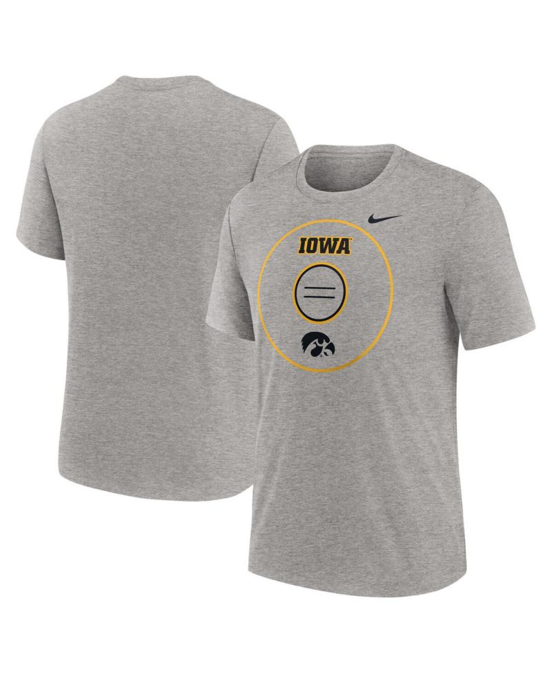 Men's Heather Gray Iowa Hawkeyes Campus Local Tri-Blend T-Shirt