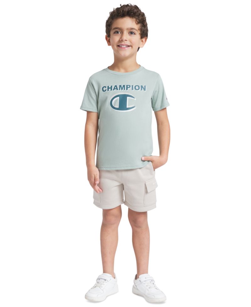 Boys' 4-7 Crewneck T-Shirt and Cargo Shorts, 2-Piece Set
