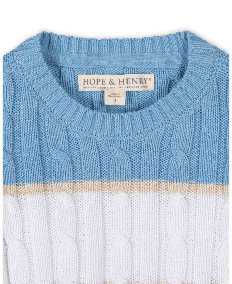 Toddler Boys' Organic Cable Crewneck Pullover Sweater