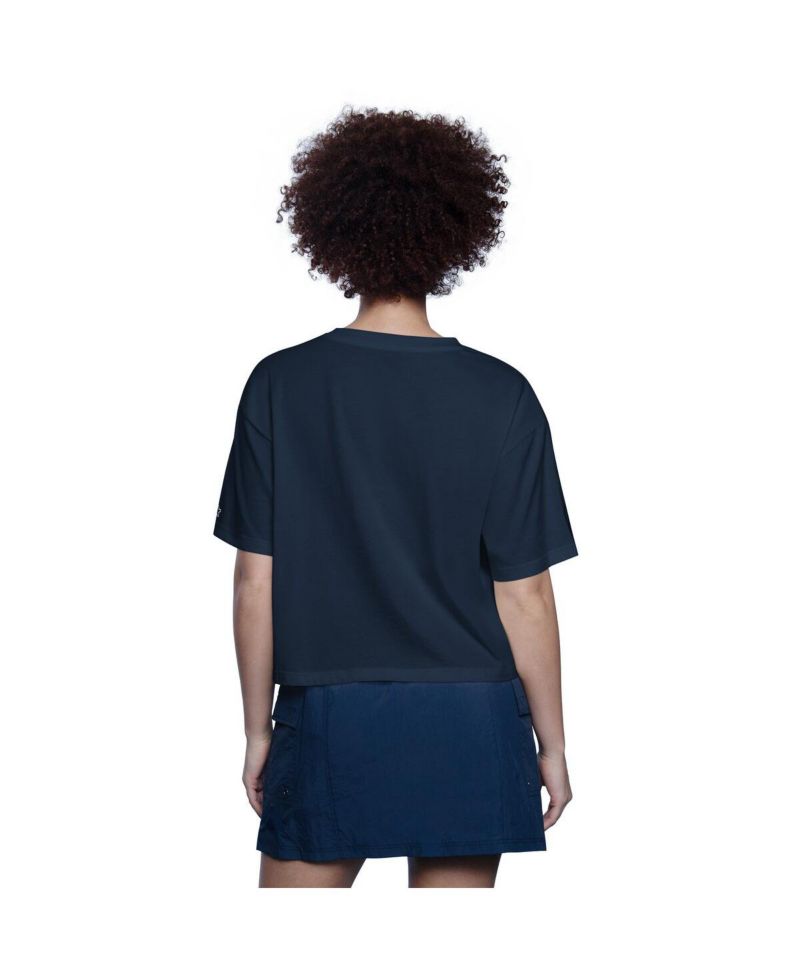 Women's Navy Houston Astros Play the Ball Boxy Cropped T-Shirt