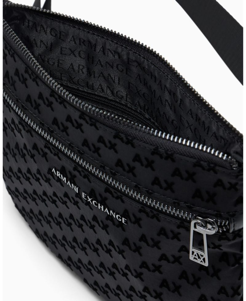 Men's Flocked Flat Crossbody