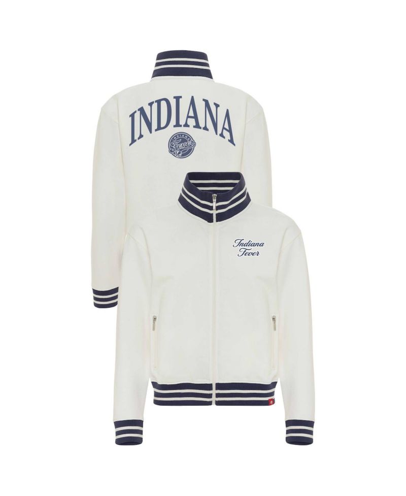 Women's Cream Indiana Fever Athletic Club Collection Sutton French Terry Full-Zip Jacket