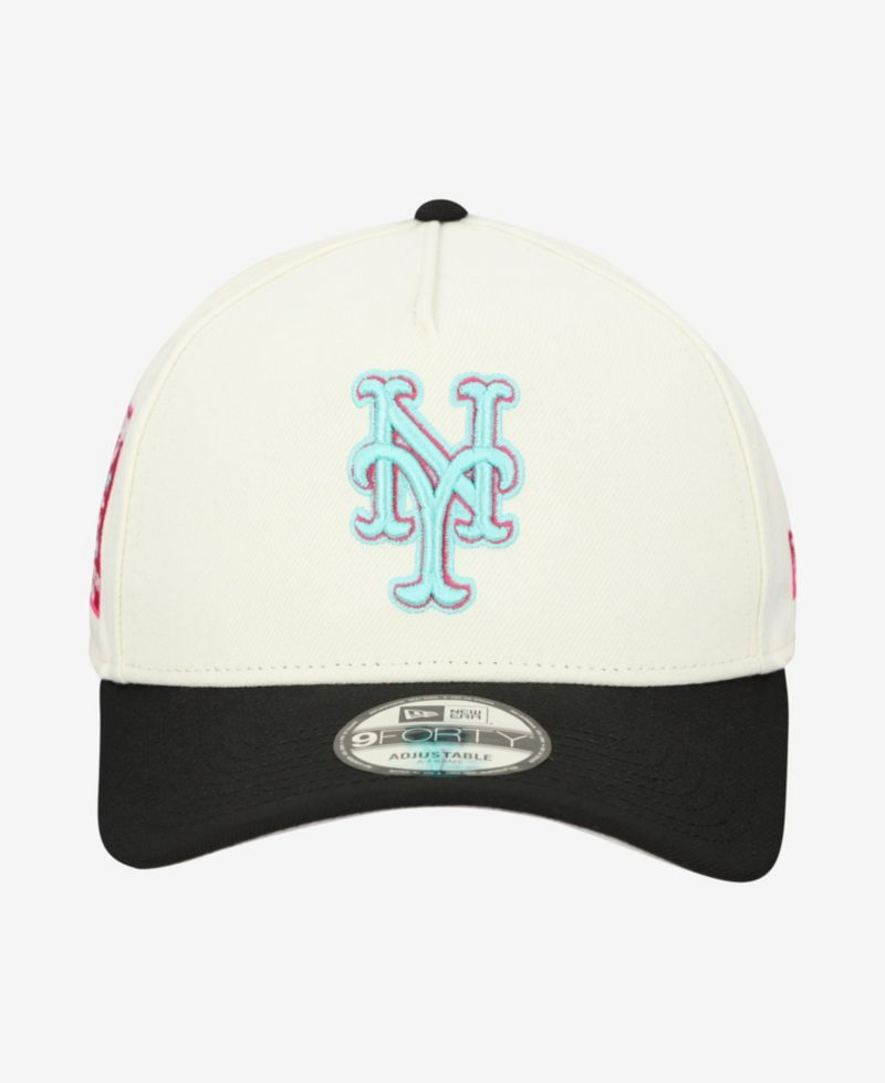 Men's Cream New York Mets Stadium Chrome 9FORTY A-Frame Adjustable Hat