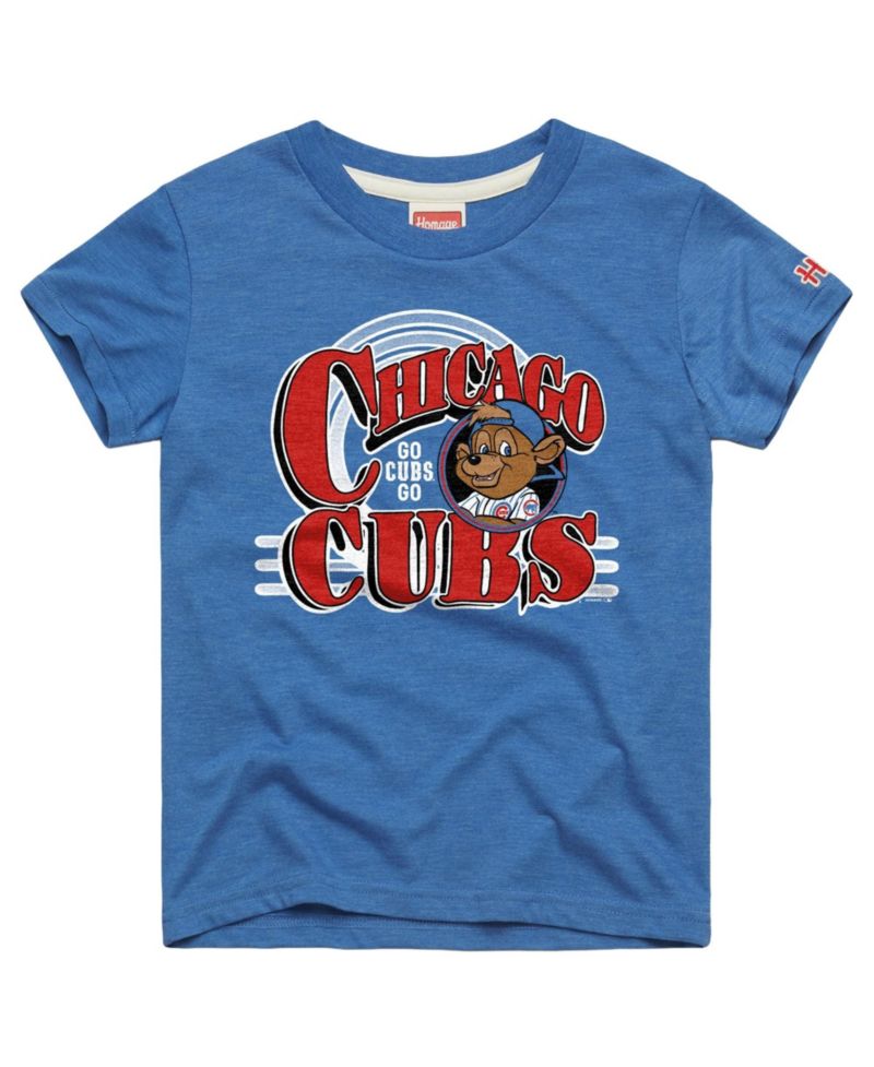 Big Boys and Girls Royal Chicago Cubs Mascot Tri-Blend T-Shirt