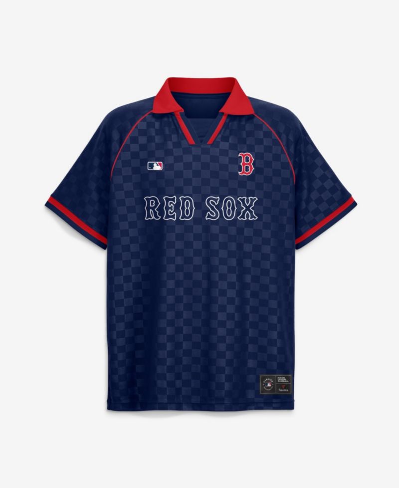 Men's Navy Boston Red Sox Homerun Raglan V-Neck Polo Shirt