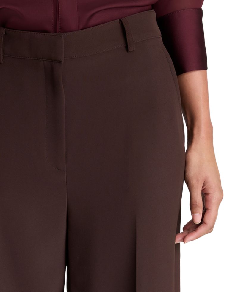 Women's Fly Front High Rise Slash Pocket Wide Leg