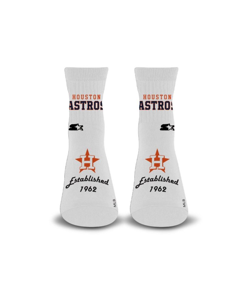 Men's and Women's White Houston Astros Established Stencil Quarter Socks