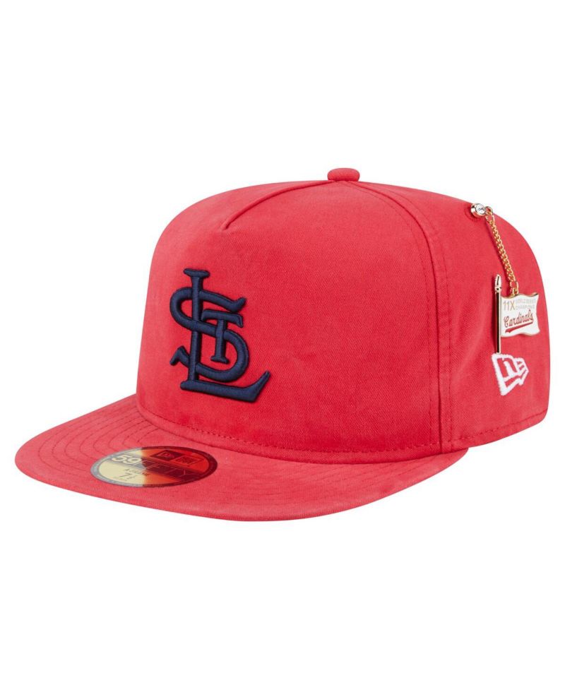 Men's Red St. Louis Cardinals Championship Side Flag A-Frame 59FIFTY Fitted Hat