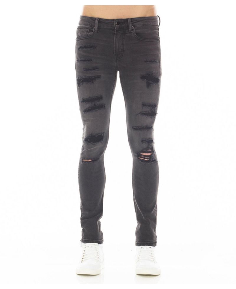 Men's Strat Super-Skinny Distressed Low Rise Jeans