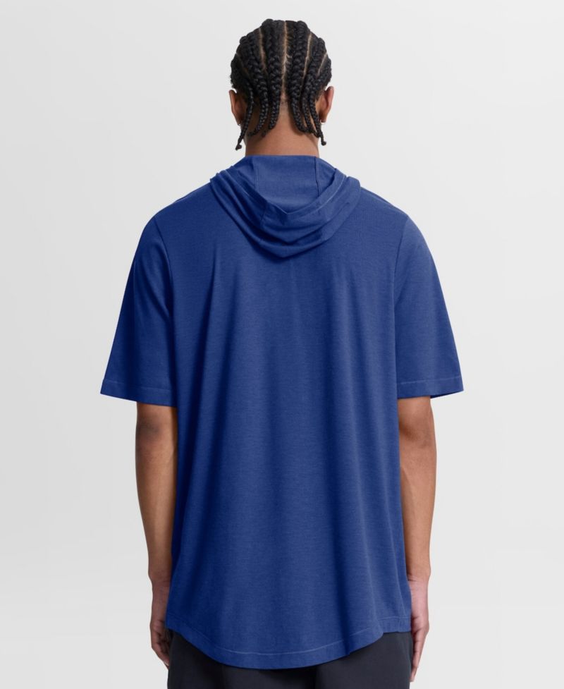 Men's Royal Los Angeles Dodgers Arched Wordmark Tri-Blend Hooded T-Shirt