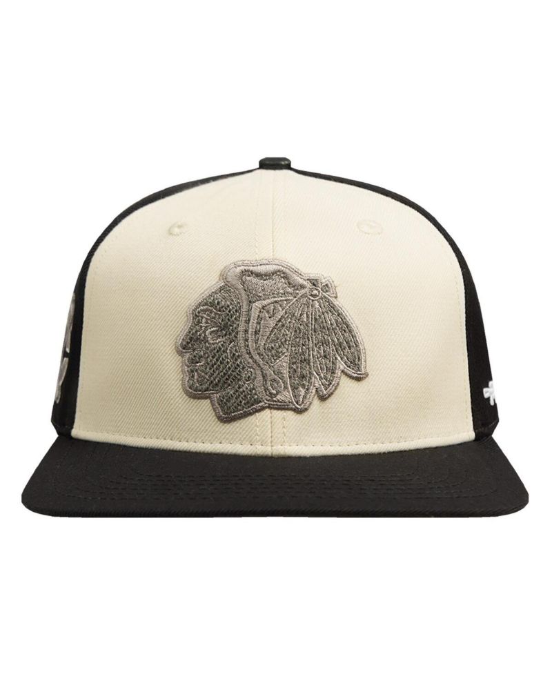 Men's Cream Chicago Blackhawks French Terry Snapback Hat