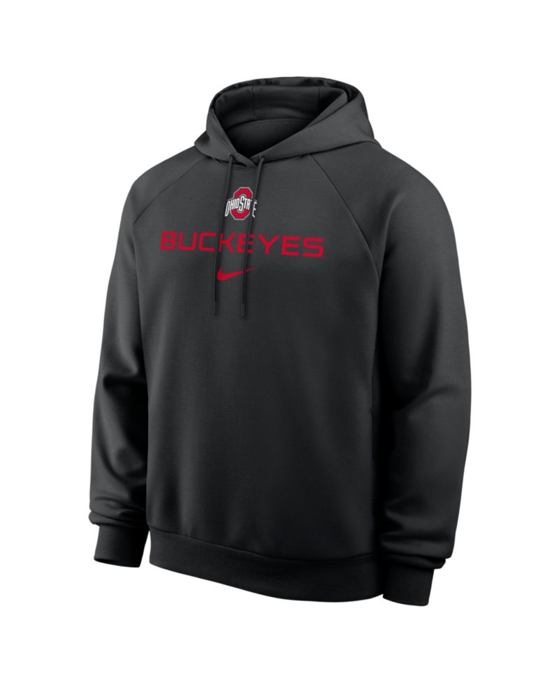Men's Black Ohio State Buckeyes Premium Performance Raglan Dri-FIT Hoodie