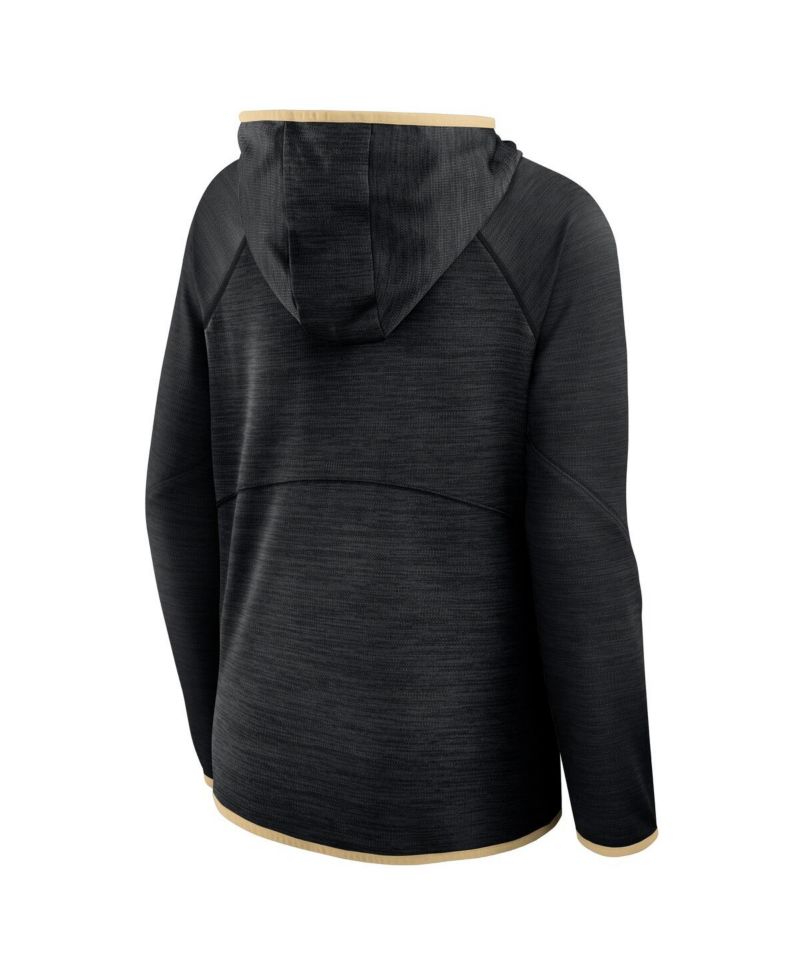 Women's Black New Orleans Saints Redzone End Around Pass Raglan Full-Zip Hoodie