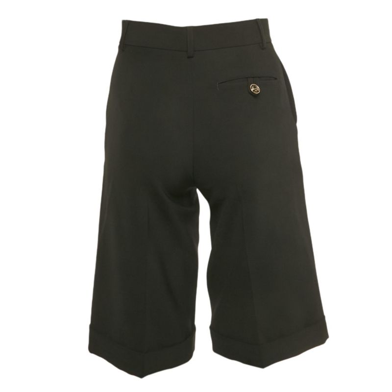 Women's Couture Black Crepe Bermuda Shorts