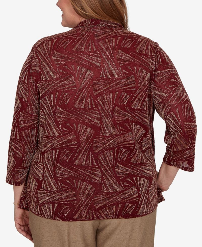 Plus Size Union Square Shimmer Abstract Two-in-One Top
