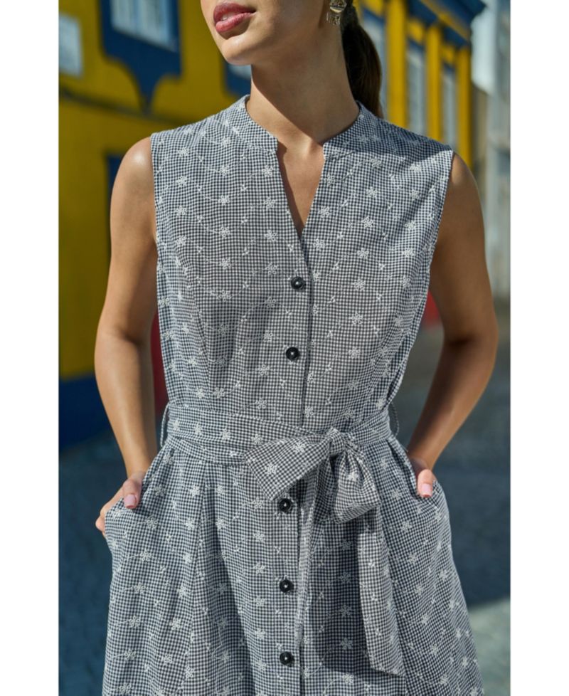 Women's Broderie Embroidered Shirt Dress