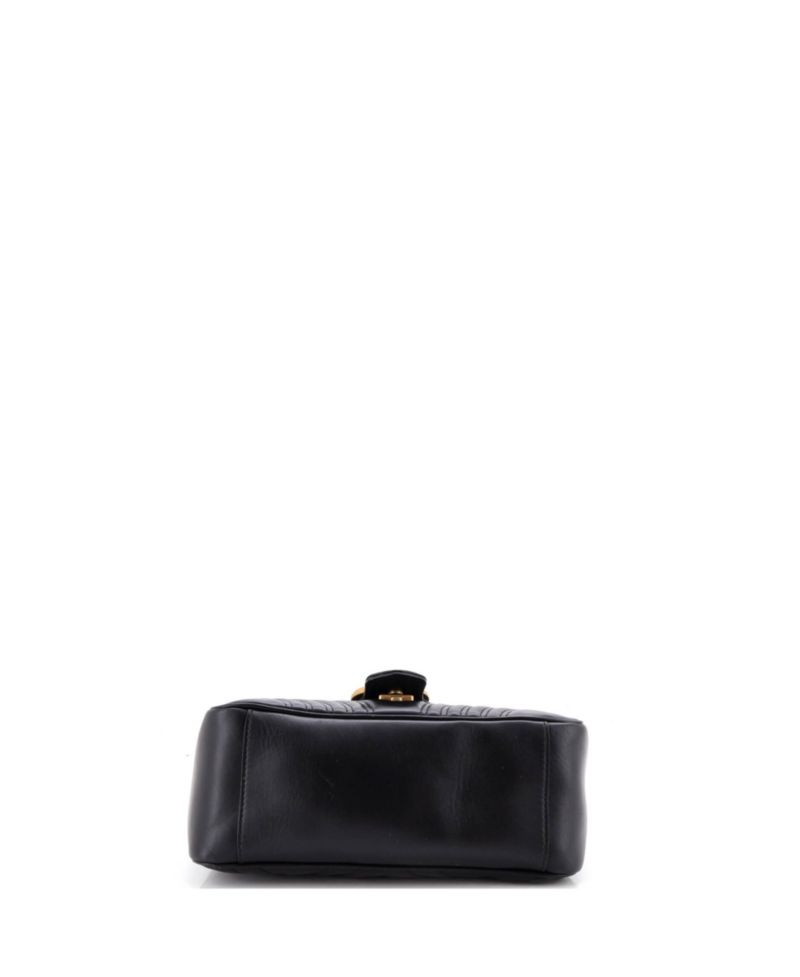 Small GG Marmont Top Handle Flap Bag Matelasse Leather