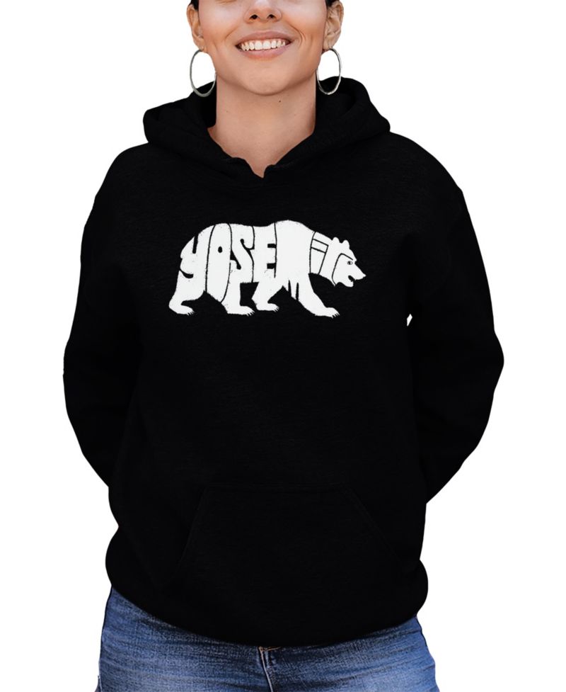Women's Yosemite Bear Word Art Hooded Sweatshirt